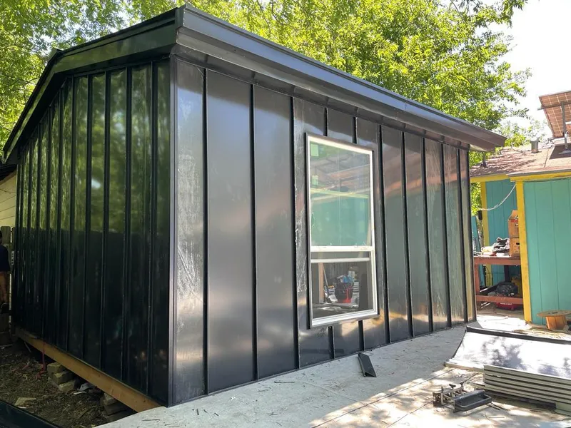 Black standing seam metal wall panels for Metal Roof Installation in Waterloo